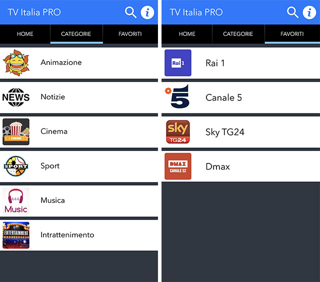 TV italia Pro iOS