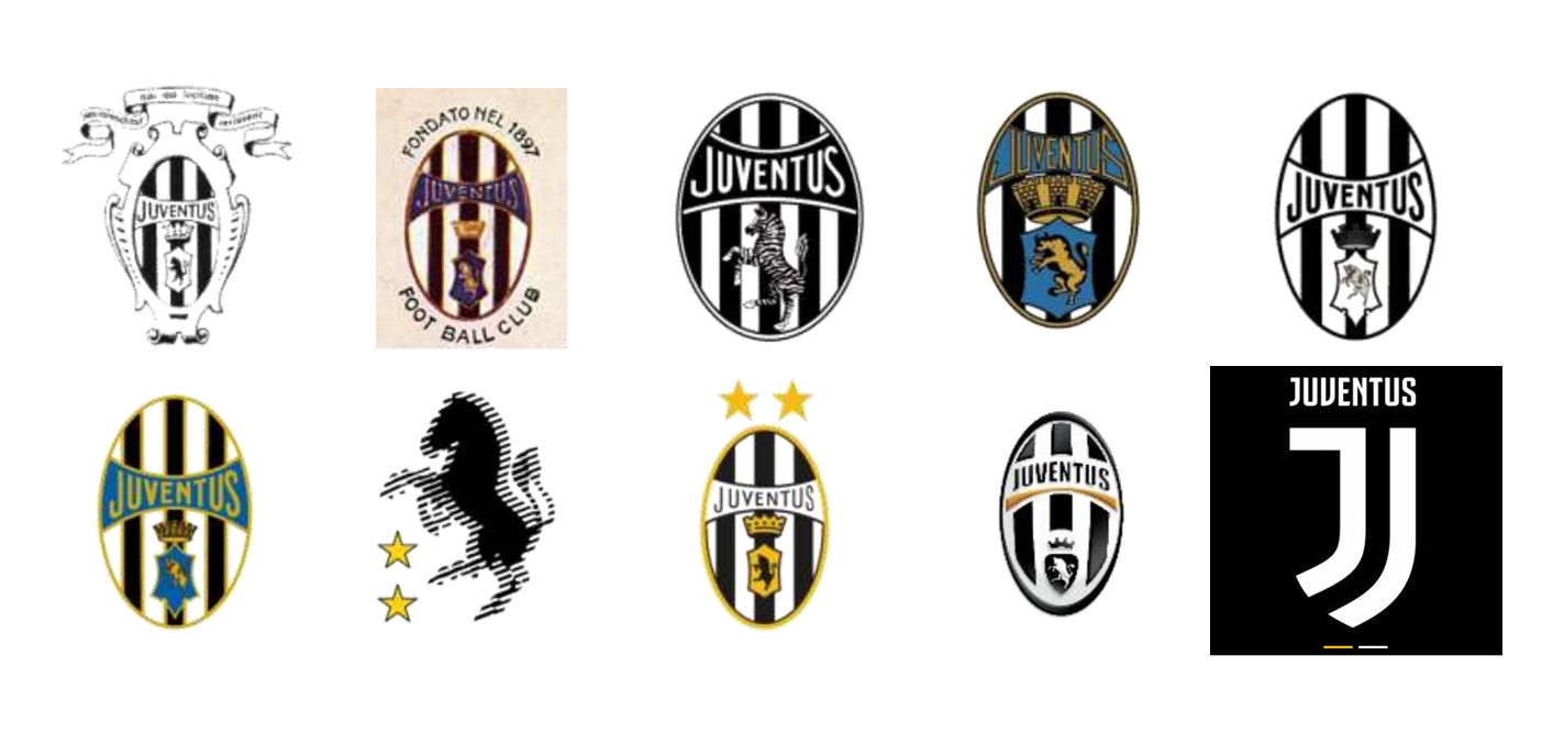 evoluzione logo Juventus 